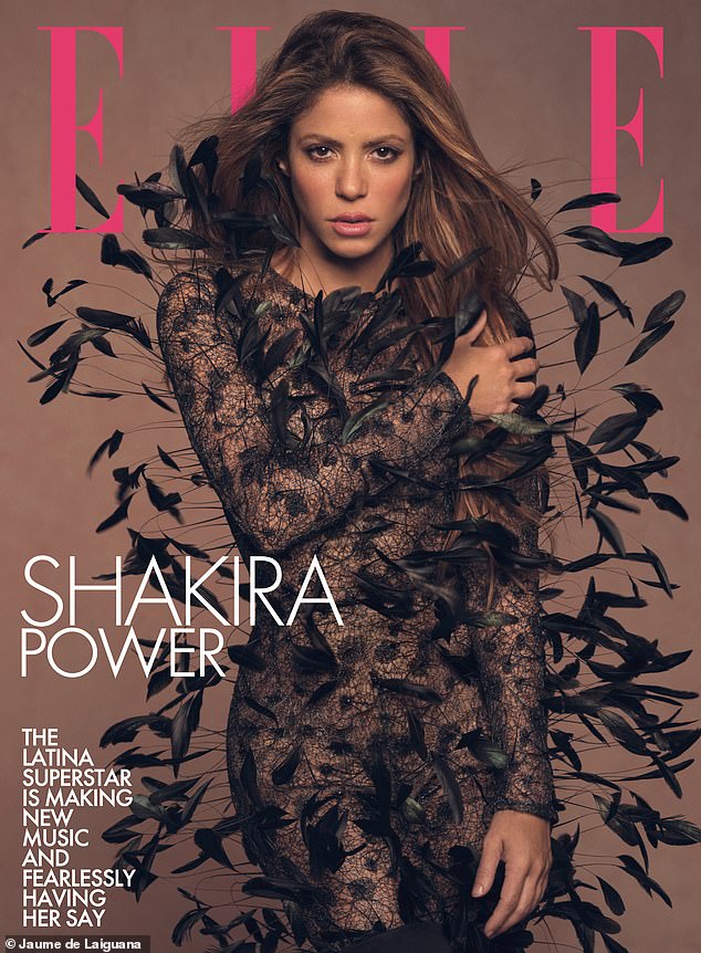 Stunning: The 45-year-old Colombian singer was candid about how difficult life has been as her relationship with the 35-year-old football star has fallen apart in the cover story for Elle magazine 's October issue