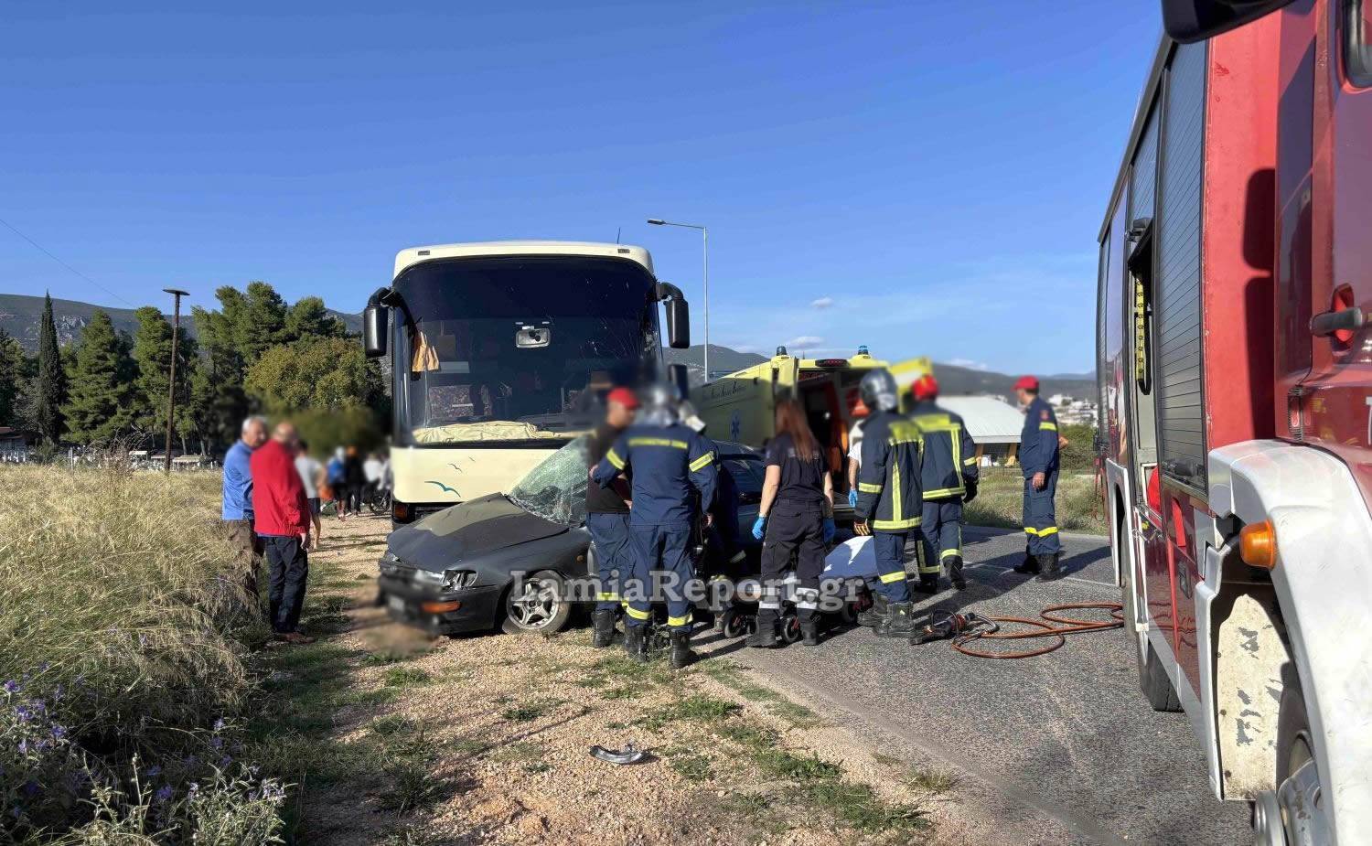 Θανατηφόρα Σύγκρουση Λεωφορείου και Αυτοκινήτου στην Λαμία Στυλίδα